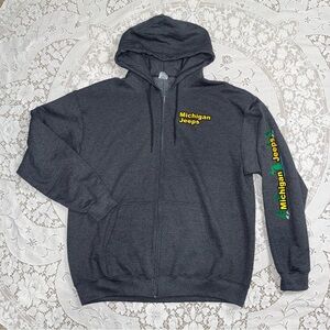Michigan Jeeps Great Lakes Zip Up Hoodie Gray Off-Roading 4x4 graphic XL